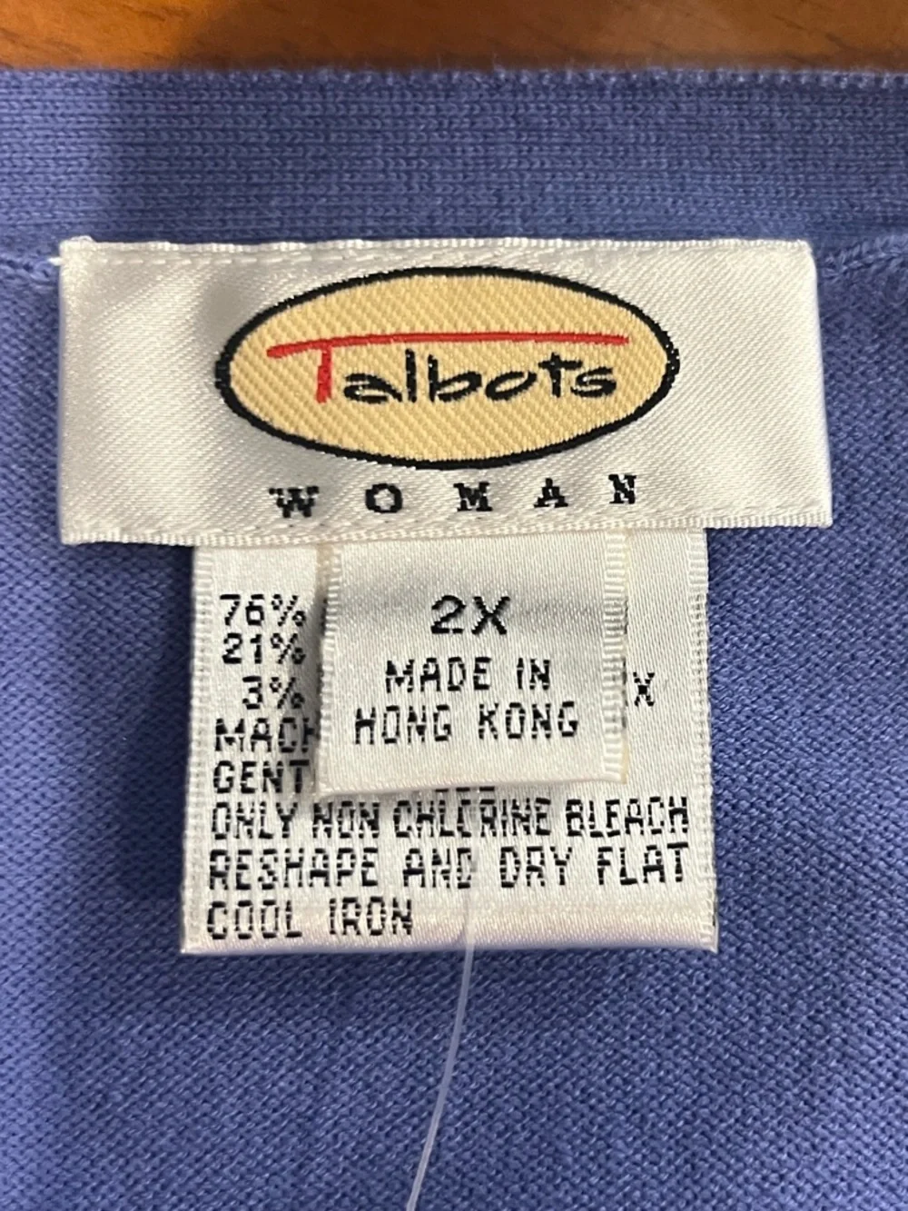 Talbots vintage blue v neck cotton blend long sleeve sweater size 2X - Picture 5 of 7